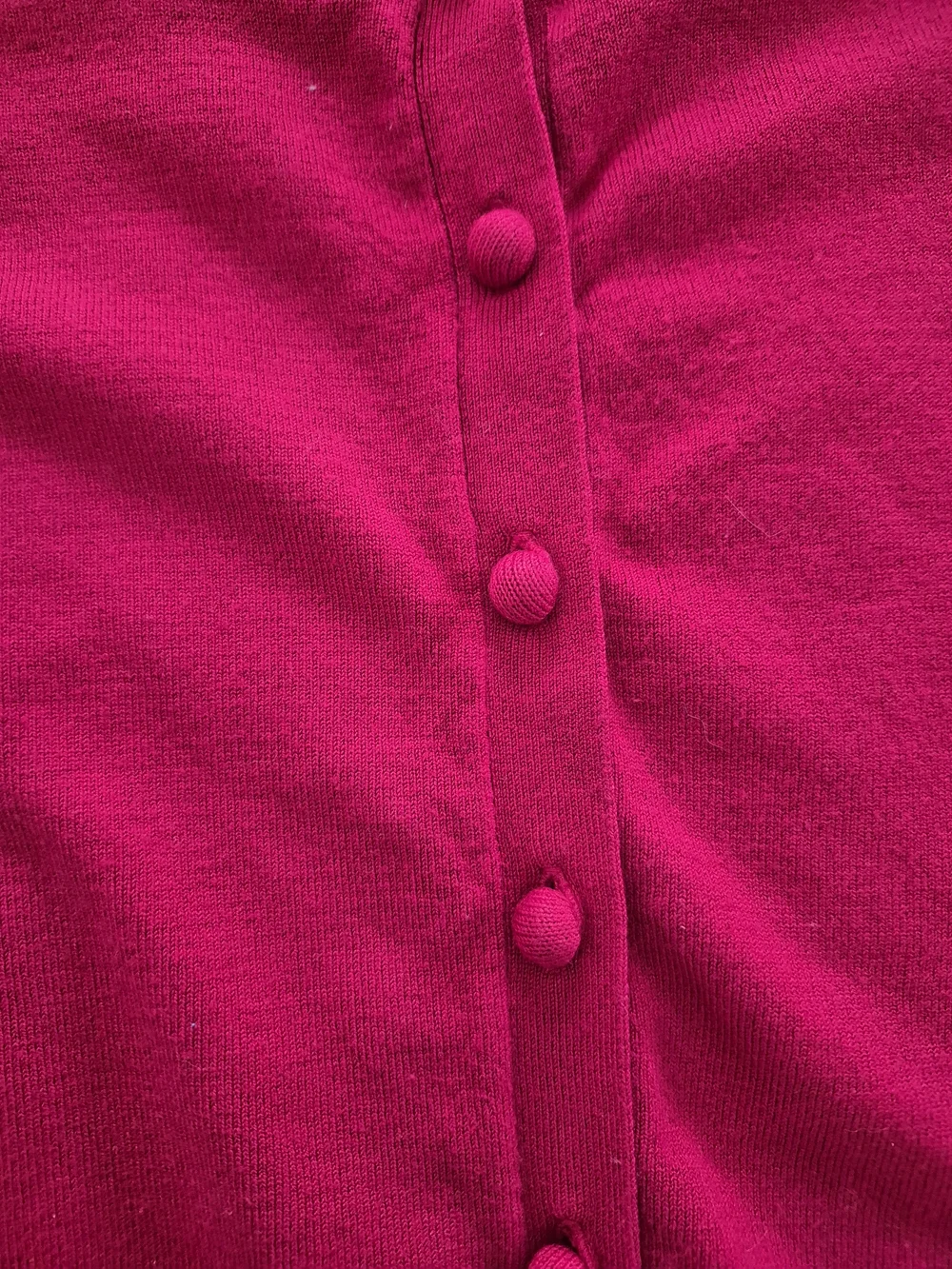 JACOB Red Cardigan M Sheer Trim Soft Girl Chic Model Off Duty Y2K Aesthetic - Picture 5 of 8